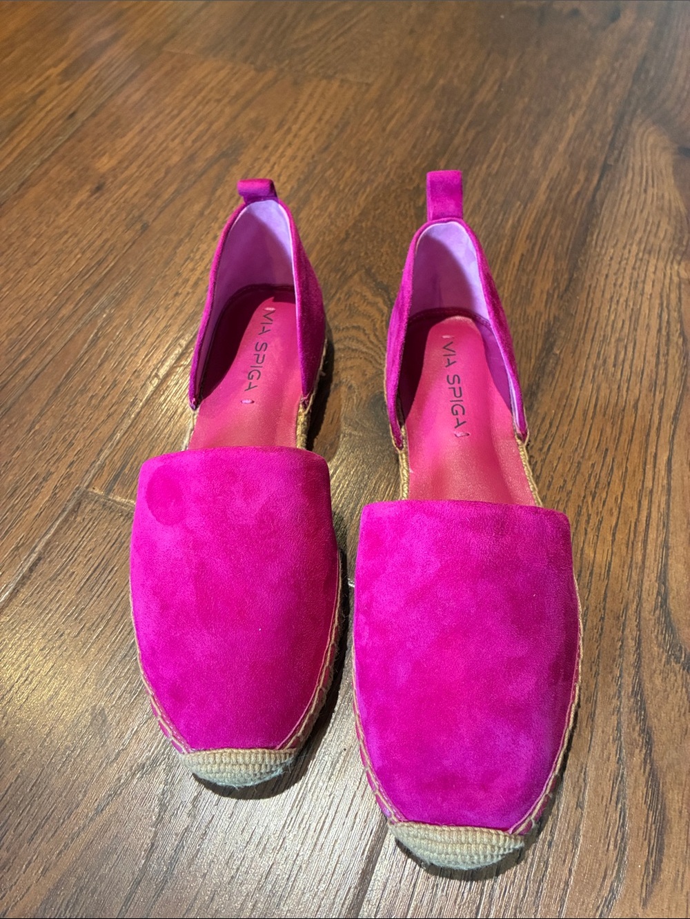 Via Spiga Bright Fuchsia Suede Espadrille Flats